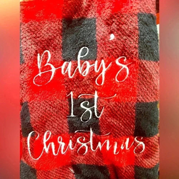 Baby’s First Christmas Stocking and Throw Blanket - Picture 2 of 9